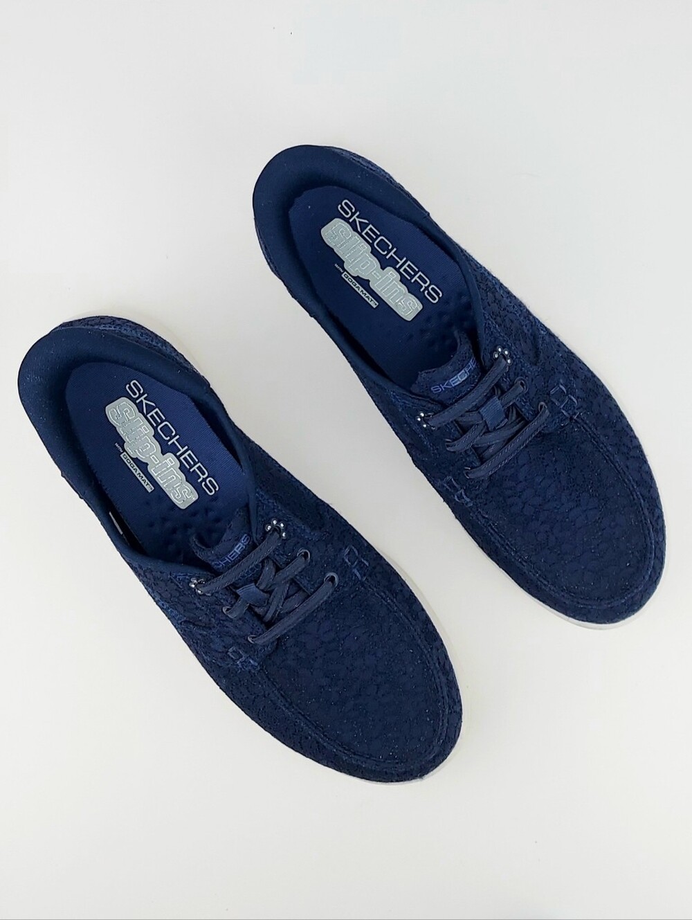Skechers Slip-ins Hands Free Leilani Navy Lace Boat Shoe Sneakers 9 - Picture 11 of 14